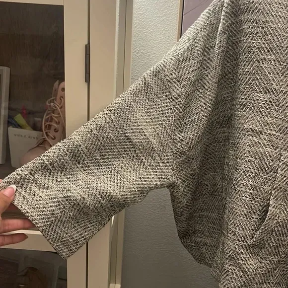 Eileen Fisher Herringbone Tweed A-Line Swing Jacket