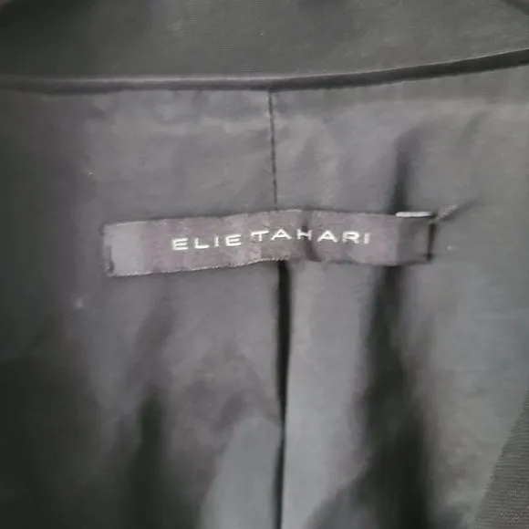 Elie Tahari US Women's Sz 6 Wool Blend Black Blazer 3-Button Notch Lapels