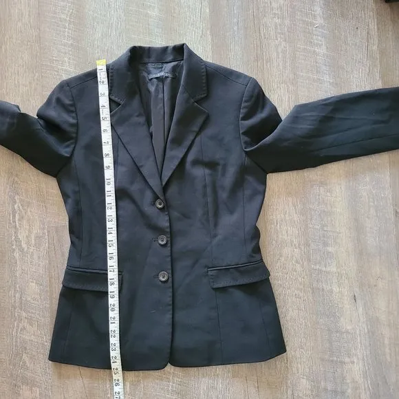 Elie Tahari US Women's Sz 6 Wool Blend Black Blazer 3-Button Notch Lapels