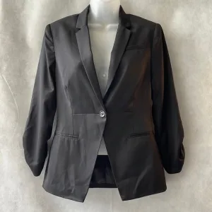 Elizabeth and James Black Wool Sateen Blazer size 4