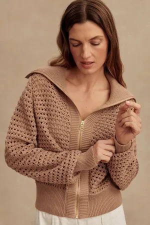 Eloise Full Zip Knit in Cotton