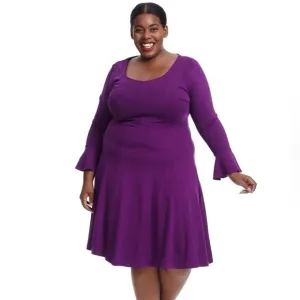 Eloquii seamed purple fit and flare dress size 28W