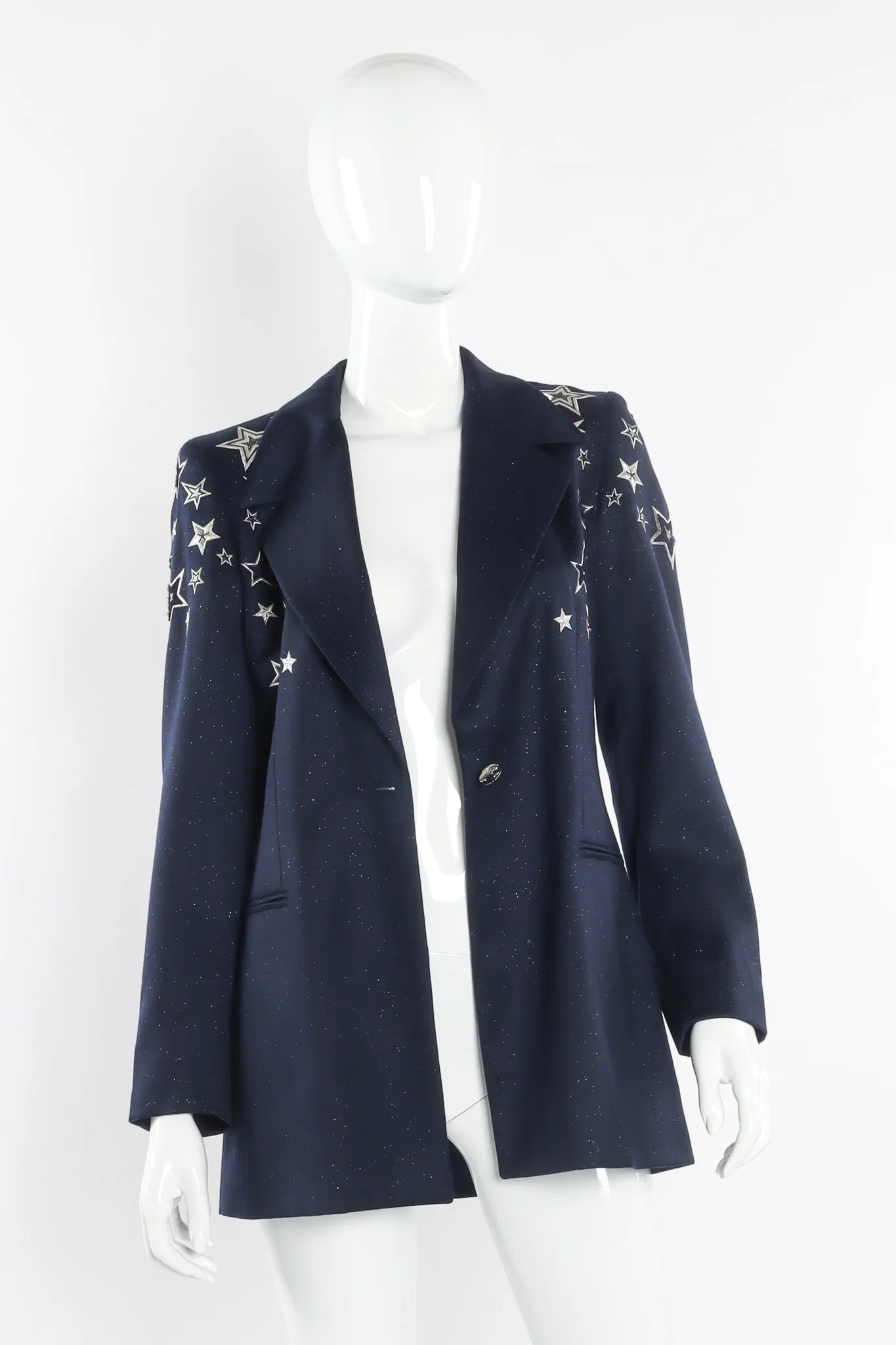 Embroidered Star Wool Blazer