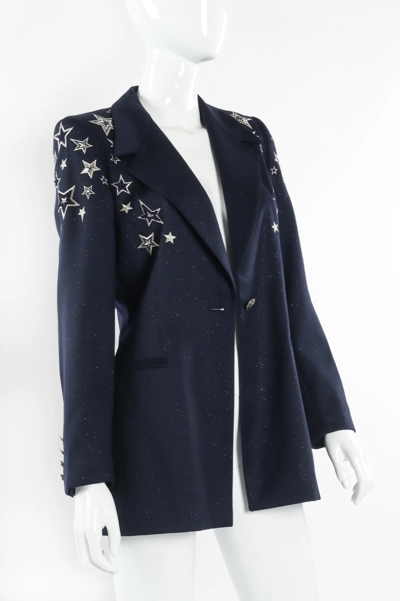 Embroidered Star Wool Blazer