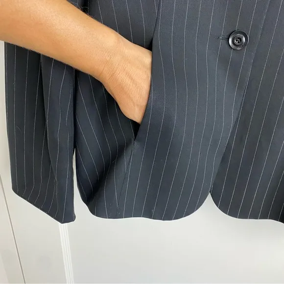 ESCADA Womens Pinstripe Wool Blazer size 38