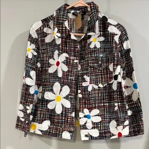 Etcetera - 100% cotton, 8, cropped denim jacket, rainbow, daisy