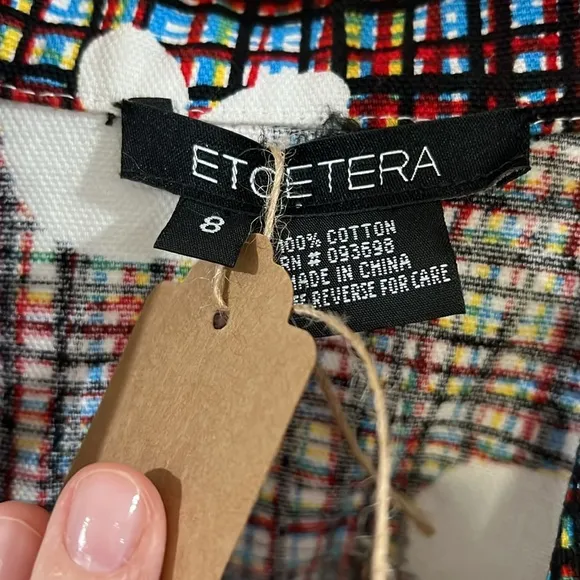 Etcetera - 100% cotton, 8, cropped denim jacket, rainbow, daisy