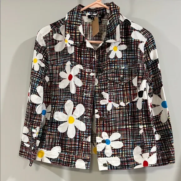 Etcetera - 100% cotton, 8, cropped denim jacket, rainbow, daisy