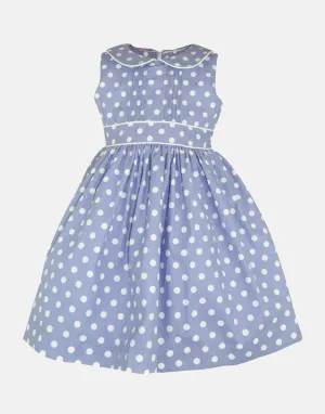 Evelyn: Periwinkle spot dress