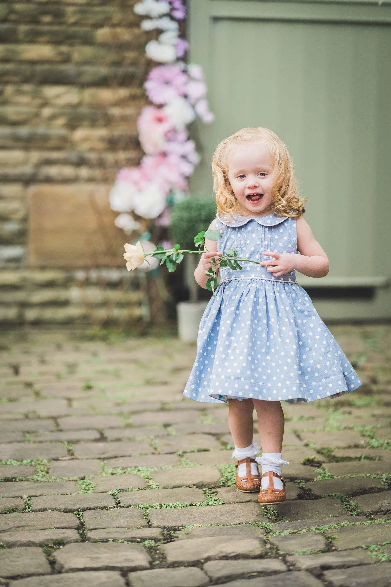 Evelyn: Periwinkle spot dress