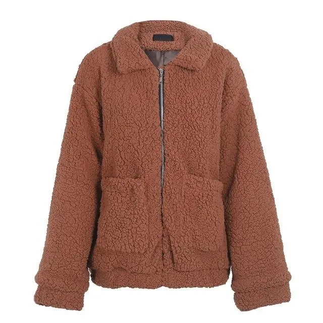 Fashionista Me Faux Fur Jacket - Light Camel