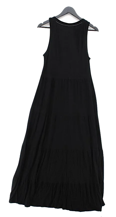 FatFace London UK. Tanya Sarne Vintage Black Viscose Sleeveless Tank Style Maxi Dress