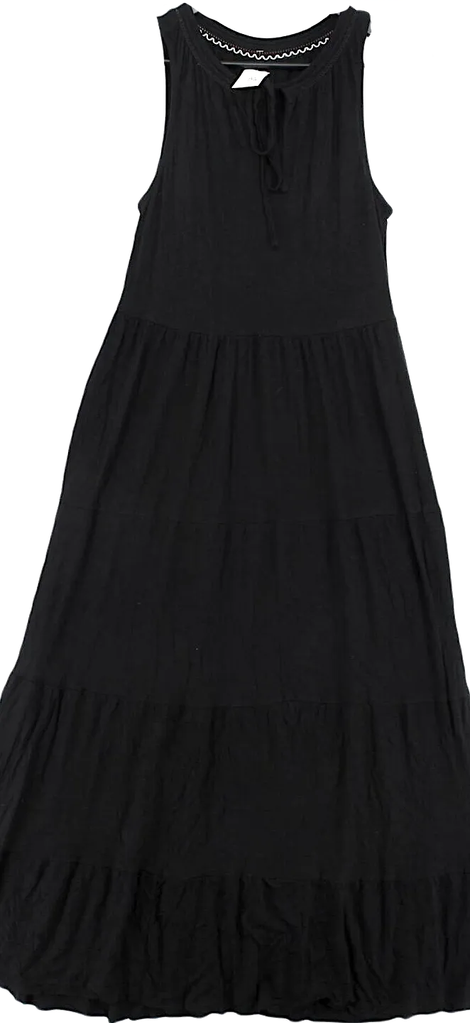 FatFace London UK. Tanya Sarne Vintage Black Viscose Sleeveless Tank Style Maxi Dress