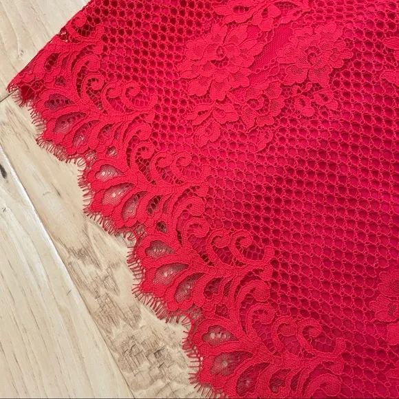 For Love and Lemons Tiki Lace Mini Dress Red Size XS