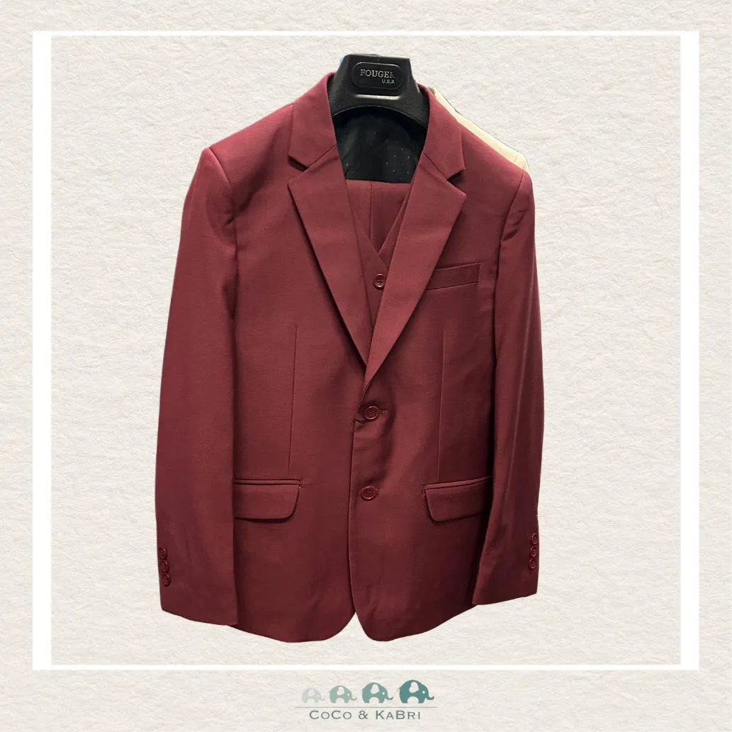 Fouger Suit: Three Piece (Jacket, Vest & Pant) - Burgandy