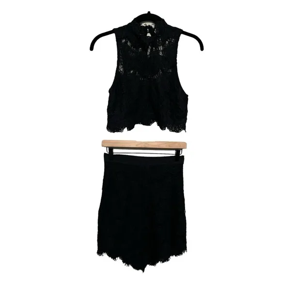 Free People Sabina Lace Skirt Suit
