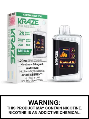 Fresh Mint Ice Kraze HD Mega Disposable Vape