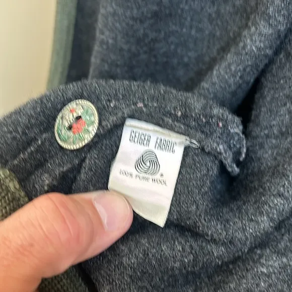 Geiger Vintage Made In Austria Wool Cropped Charcoal Jacket Size 42