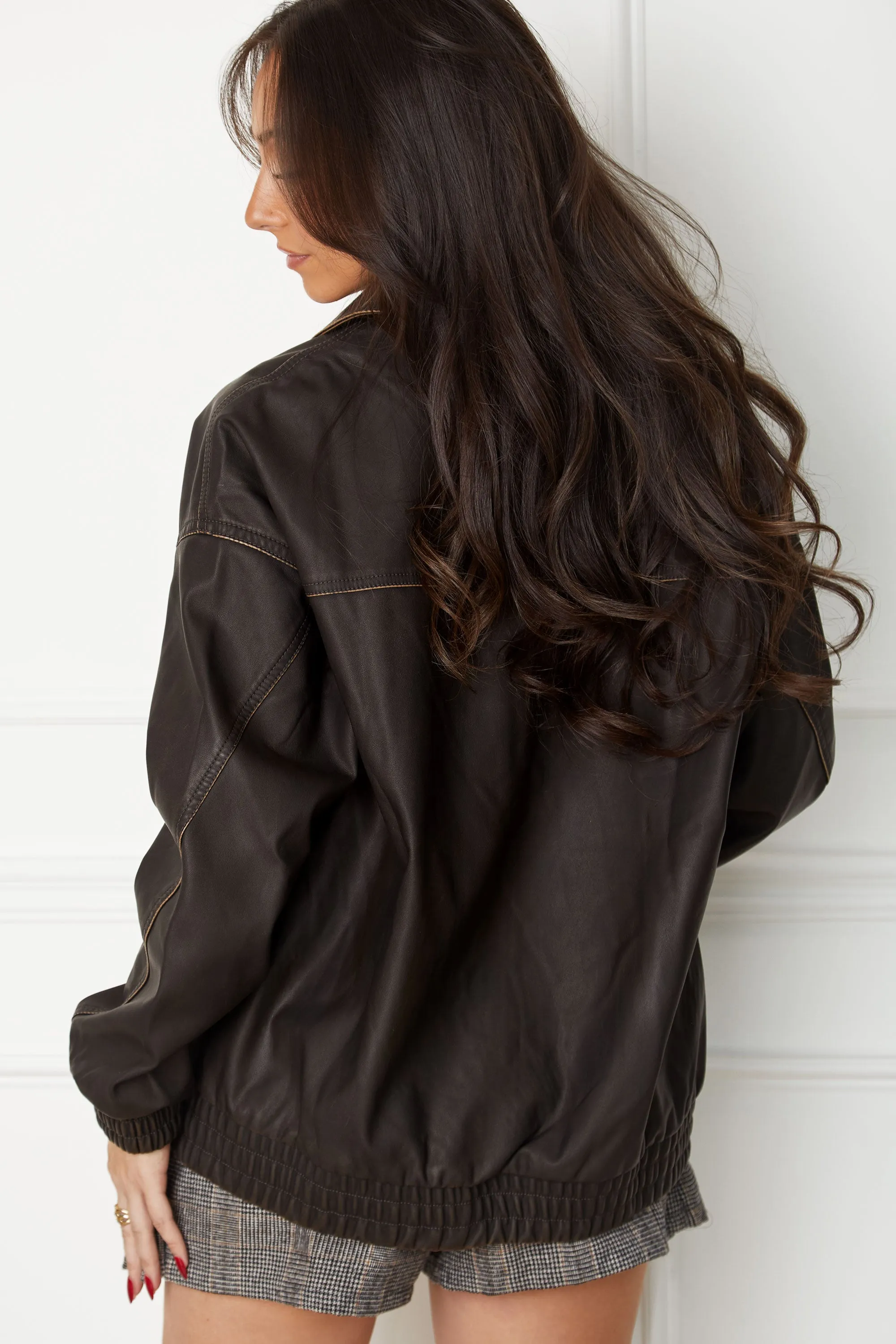 Georgina Brown Oversize Vegan Leather Jacket
