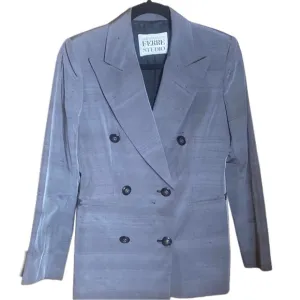 Gianfranco Ferre vintage 90s silver gray silk blend women’s blazer sz 2
