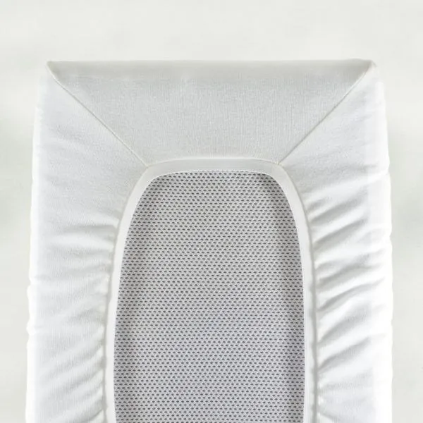 Giggle Baby - 2 Pack Organic large pram/Crib sheets to fit mattress: up to 95cm x 40cm. Cream.