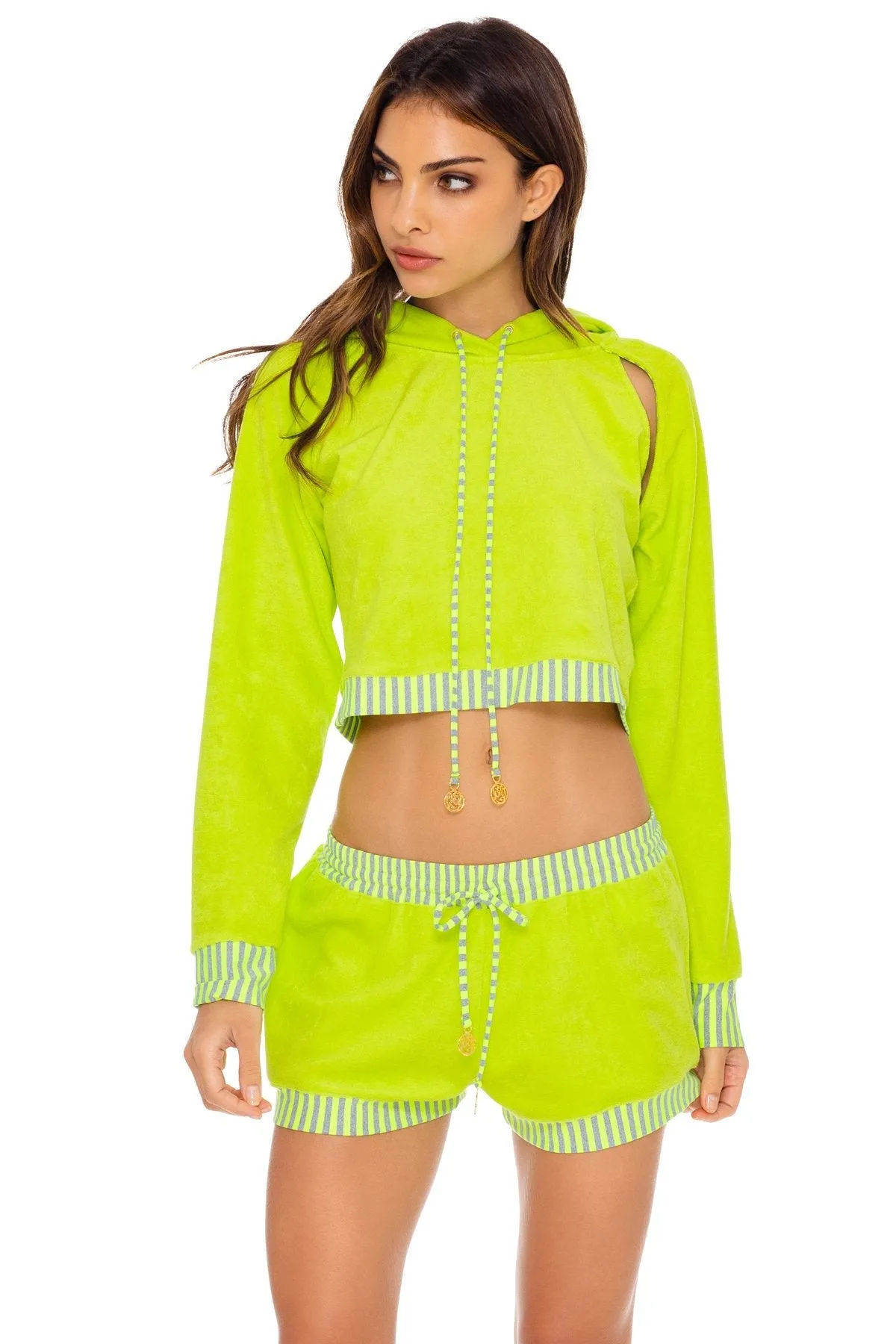 GLOW BABY GLOW - Hoodie Cut Out Cropped Jacket