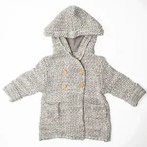 Grey Crochet Knit Hoodie