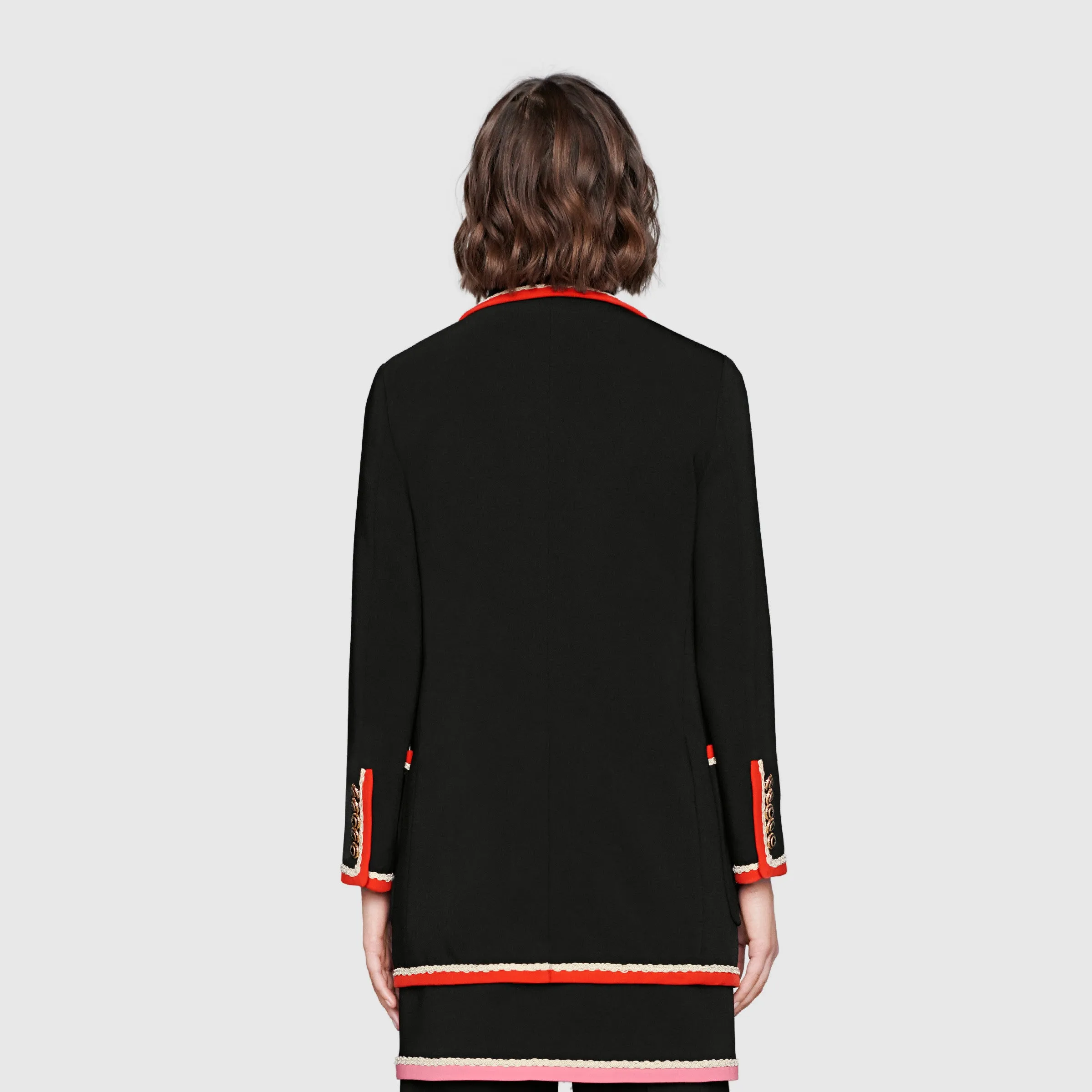 Gucci Viscose Jacket With Fox Crest In Black
