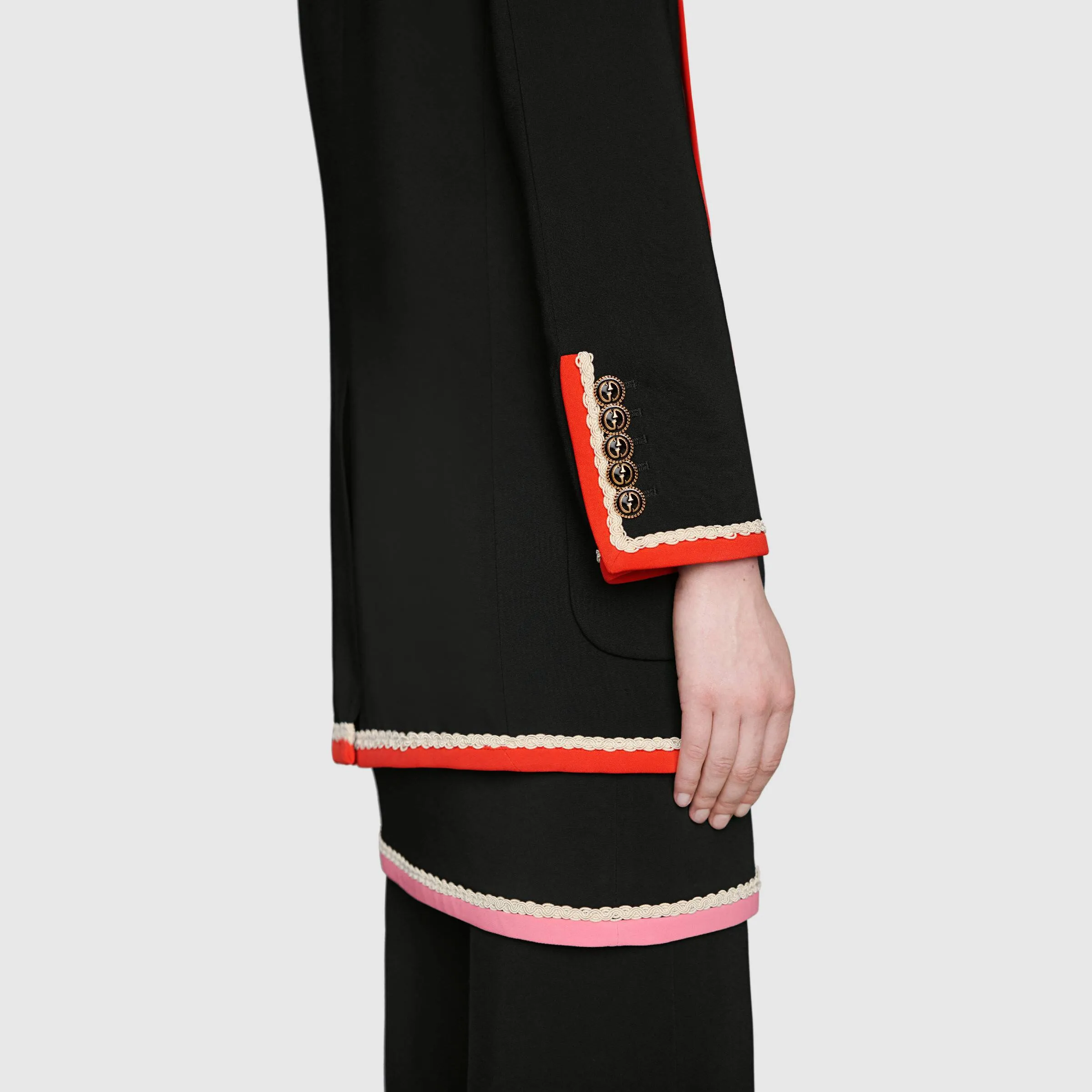 Gucci Viscose Jacket With Fox Crest In Black