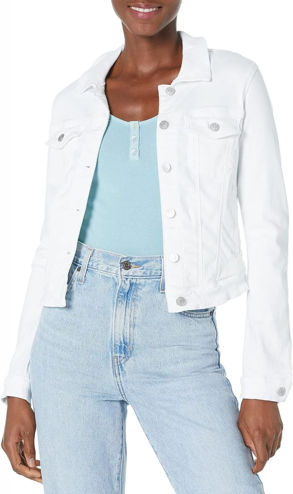 Guess Women's Essential Sexy Trucker Jacket W2GN0ED3AF5 White M