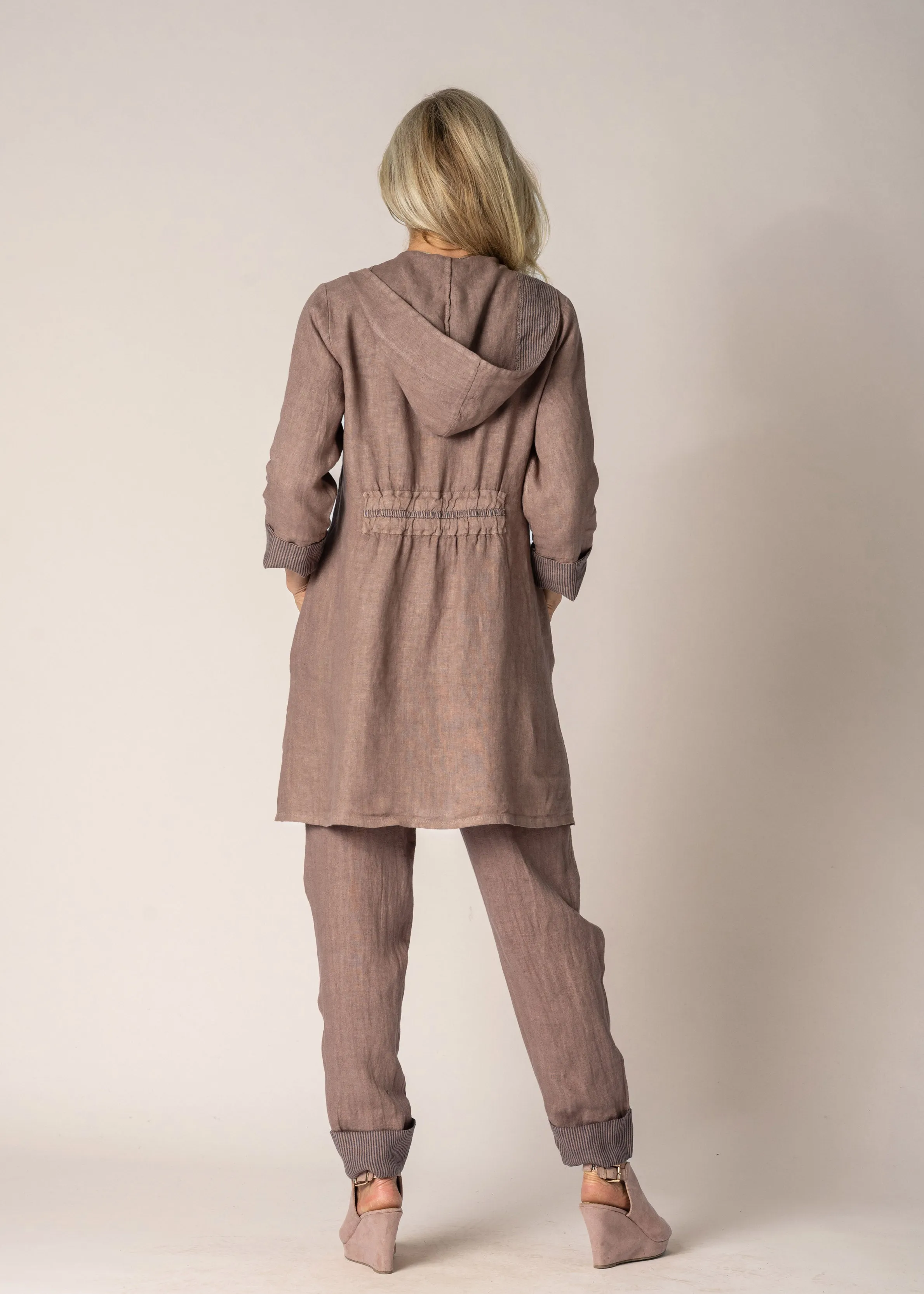 Helena Linen Pants in Milk Chocolate