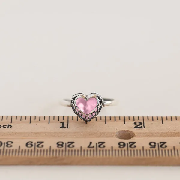 Homespun Hearts Adjustable Sterling Silver Ring