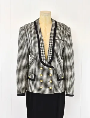 Houndstooth double breasted women's blazer