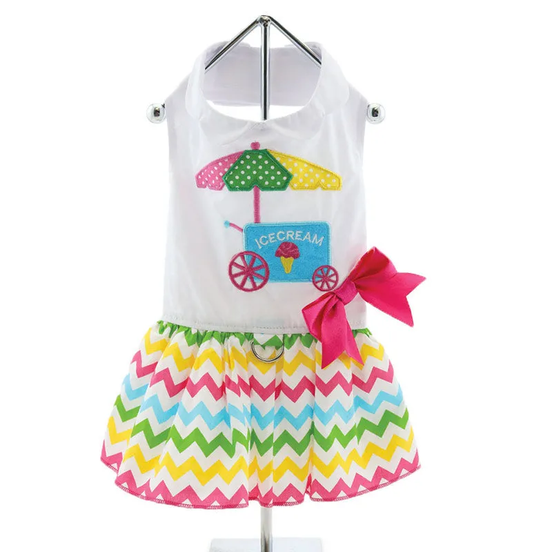 Ice Cream Cart Dress with Leash & D-Ring