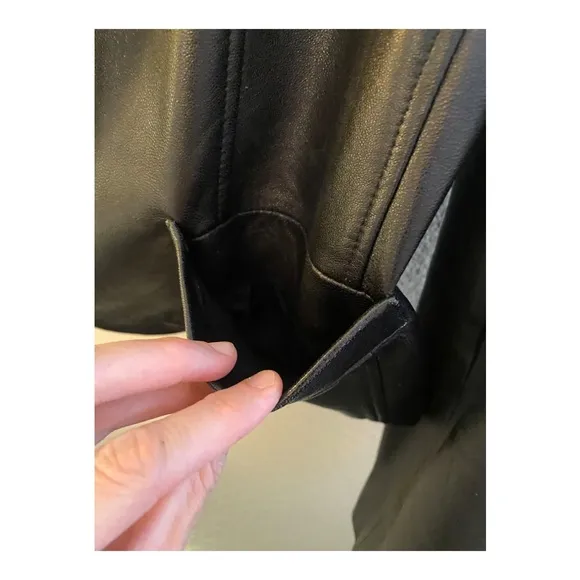 ID COLLECTION Women's 100% Leather Motorcycle Jacket Blazer in Black Size 10