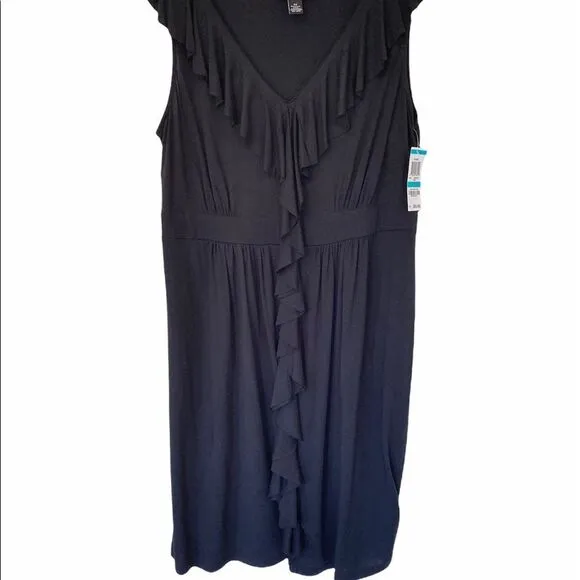 INC Black Sleeveless Dress Size 0X