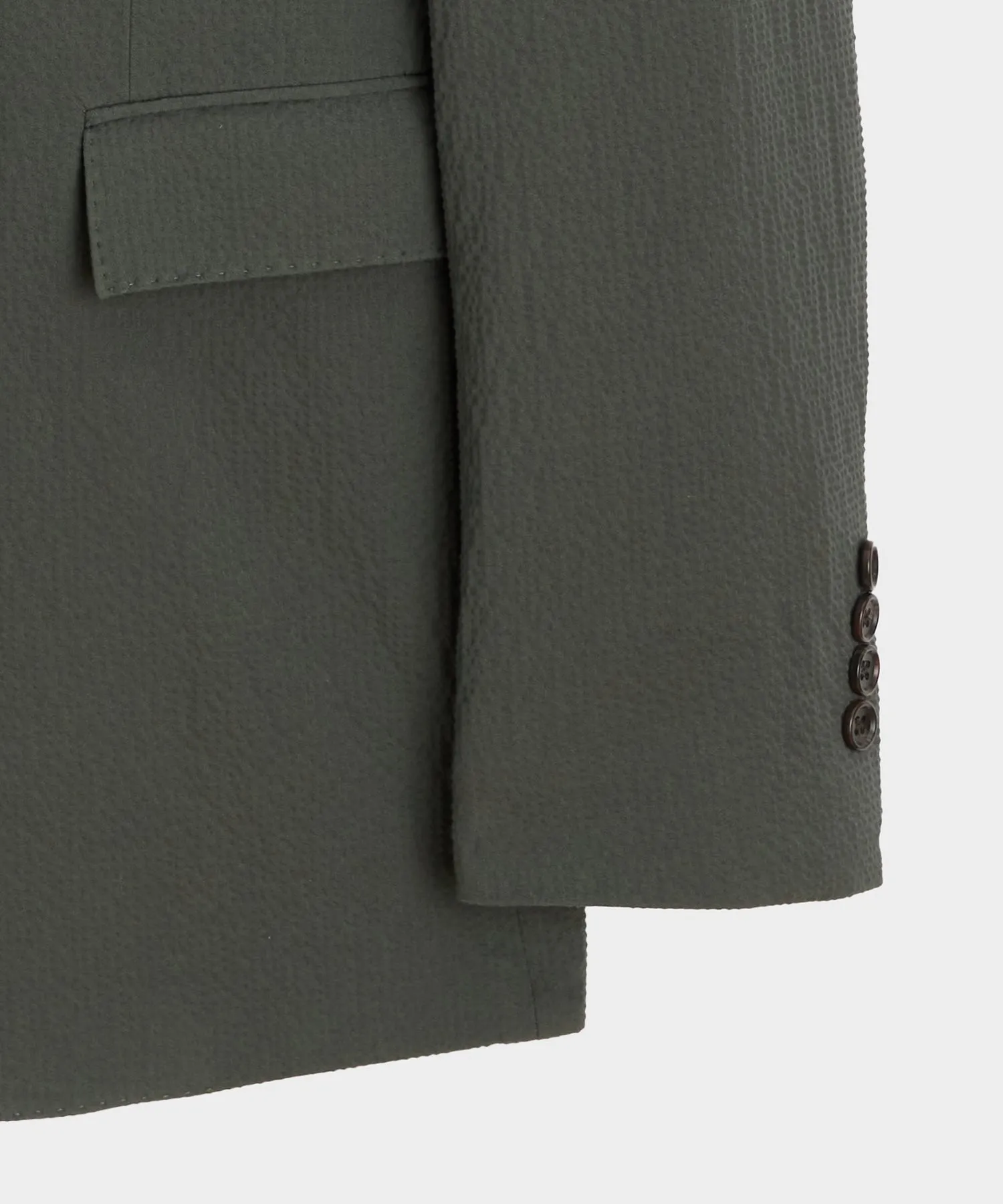 Italian Seersucker Sutton Jacket in Olive