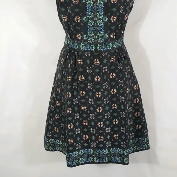 J Crew Blue Floral Cap Sleeve Silk Dress Size 4