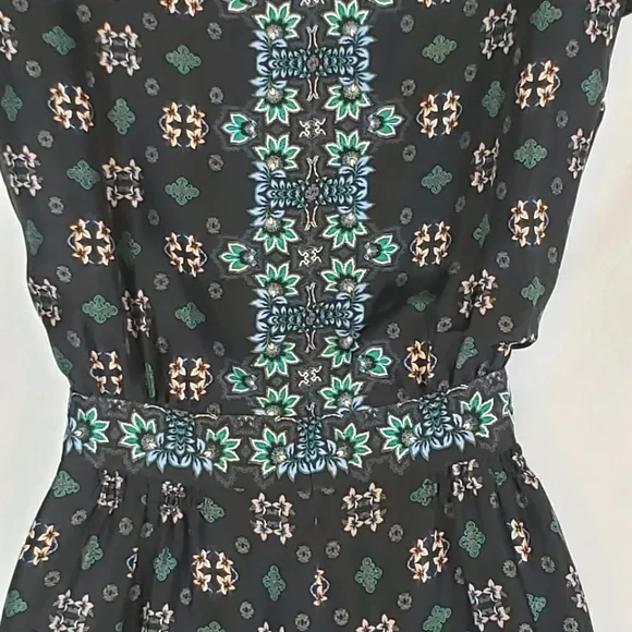J Crew Blue Floral Cap Sleeve Silk Dress Size 4