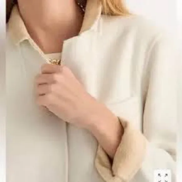 J Crew cream Leighton double face wool blazer