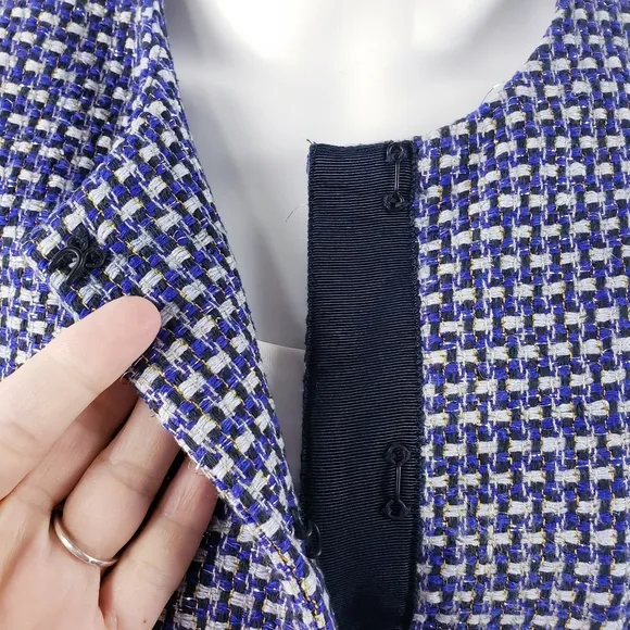 J. Crew Navy BlueTweed Cropped Blazer Jacket Women's Size 6