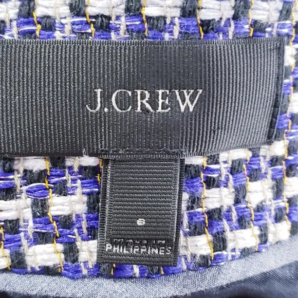 J. Crew Navy BlueTweed Cropped Blazer Jacket Women's Size 6