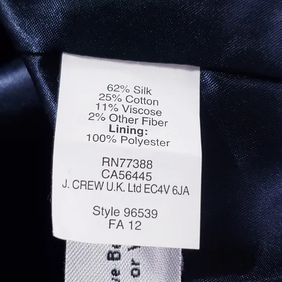 J. Crew Navy BlueTweed Cropped Blazer Jacket Women's Size 6