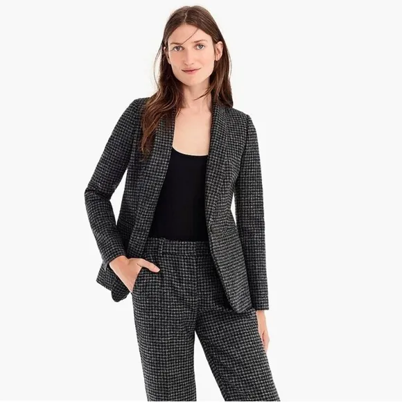 J. Crew Parke Houndstooth Wool Blazer