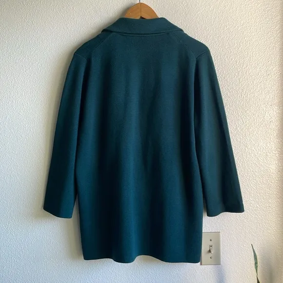 J Crew Sophie Open-front Wool Blend Sweater-blazer Old Forest Green S