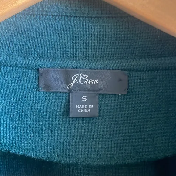 J Crew Sophie Open-front Wool Blend Sweater-blazer Old Forest Green S