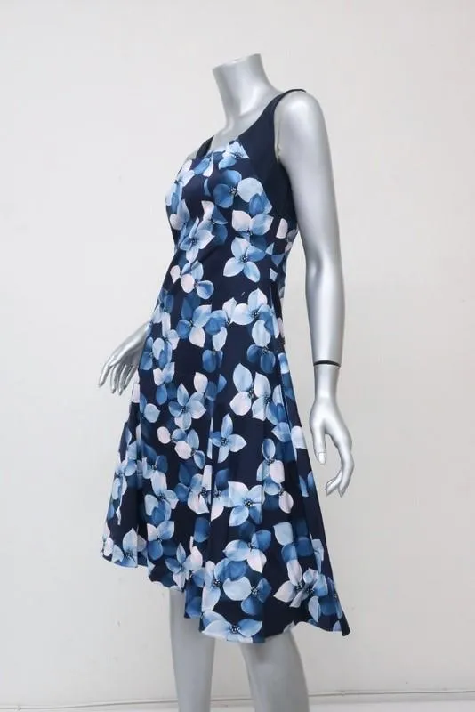 Jason Wu Dress Blue Floral Print Cotton Size 4 Sleeveless Fit & Flare