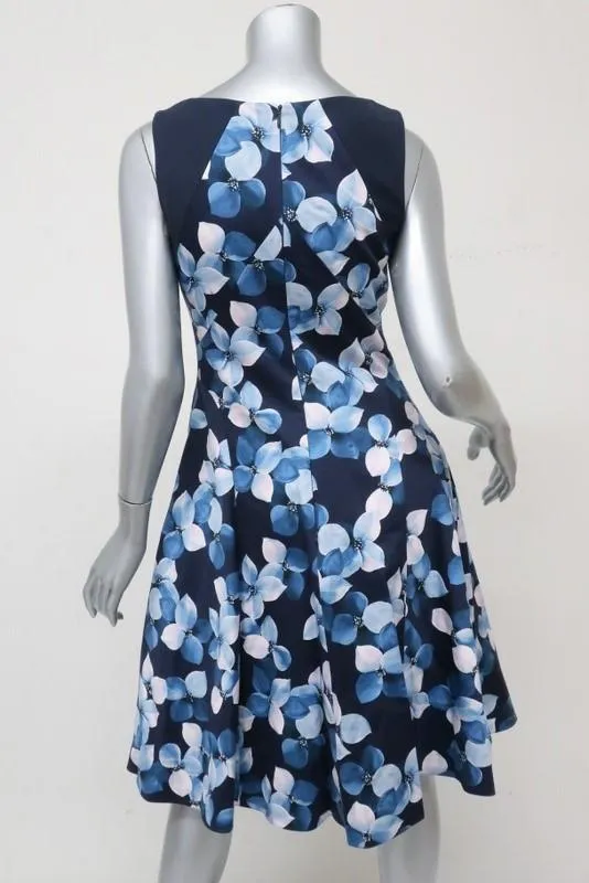 Jason Wu Dress Blue Floral Print Cotton Size 4 Sleeveless Fit & Flare
