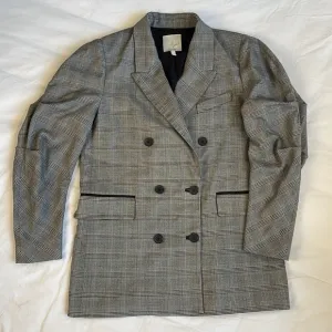 Joie Houndstooth Plaid Boyfriend Blazer Size 8