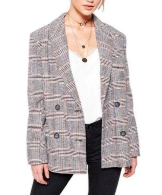 Julian Plaid Double-Breast Blazer
